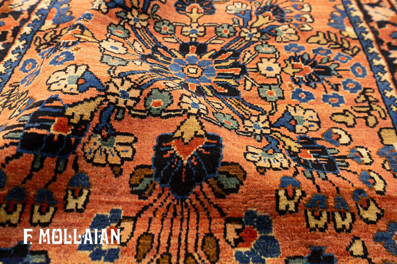 قالیچه کوچک آنتیک ایرانی گلدار ساروق کد:۳۴۲۷۵۸۴۳